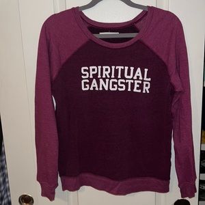 SPIRITUAL GANGSTER Maroon crew neck sweatshirt